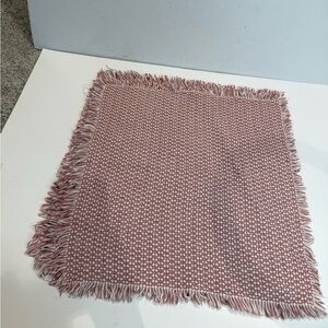 Set of 4 Boho Fringe Mauve/Pink & Cream Placemats